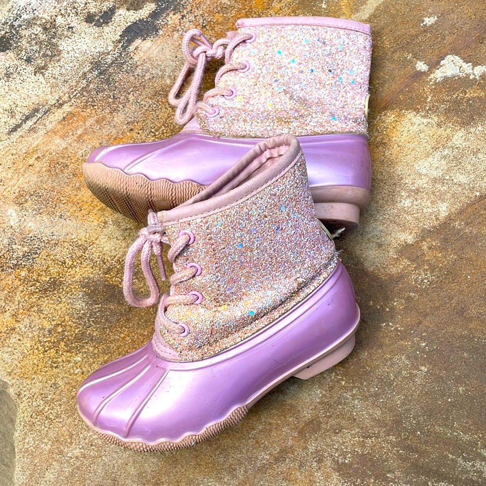 glitter duck boots